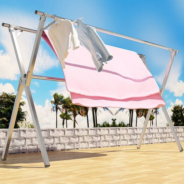 Telescopic Stainless Steel Foldable Clothes Drying Rack Stand Indoor Outdoor