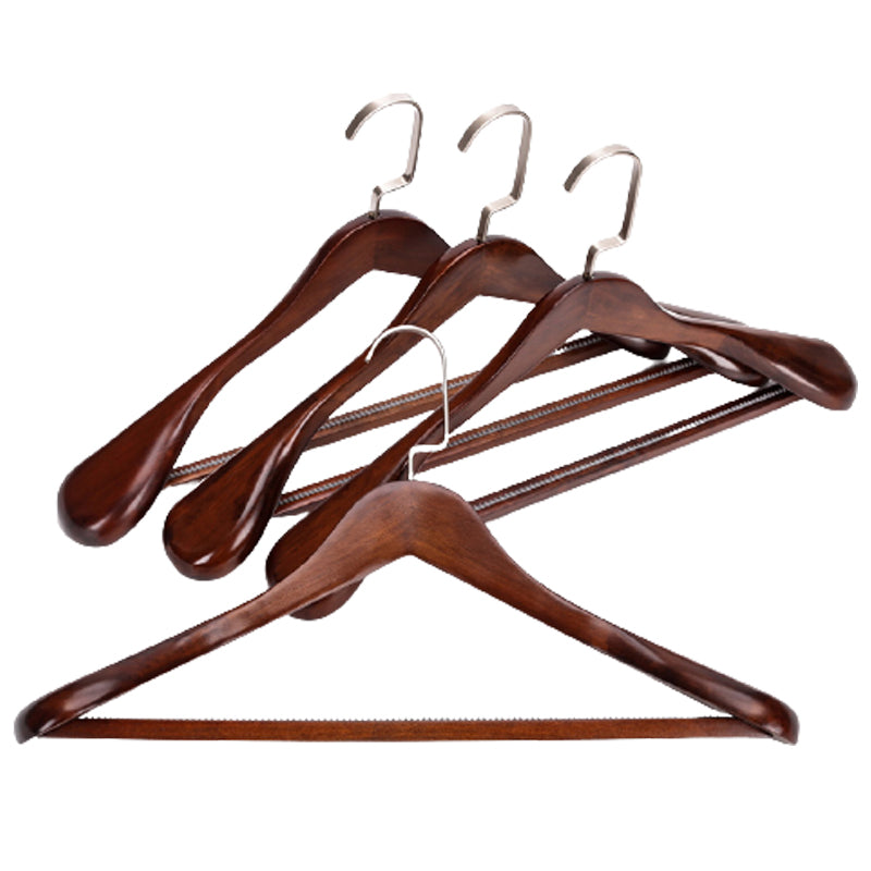 Wide Vintage Style Wooden Hanger Suit Clothes Support Anti-Slip Coat Wardrobe