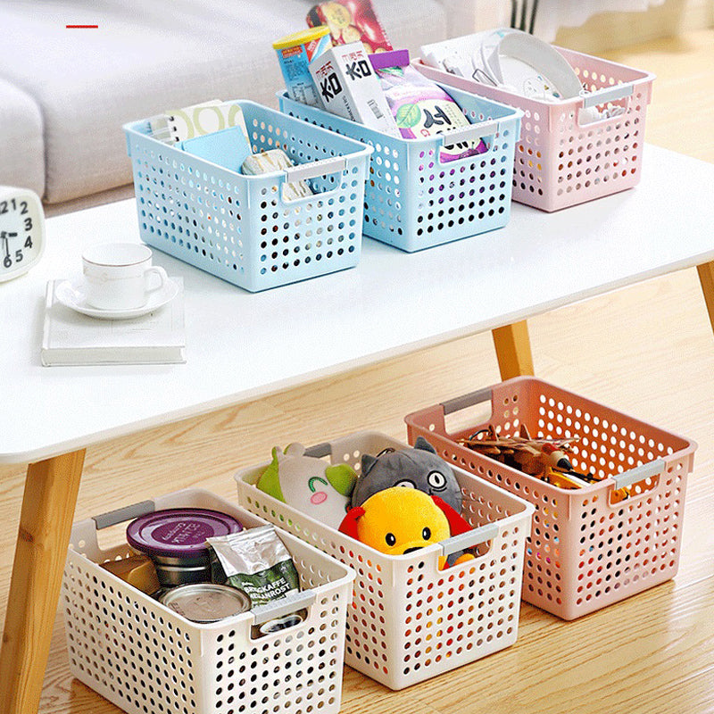 Storage Basket Bath Kitchen Desktop Rectangular Organizer Snack Toy Box