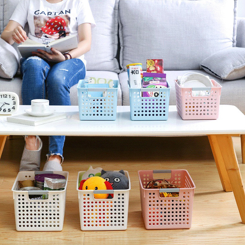 Storage Basket Bath Kitchen Desktop Rectangular Organizer Snack Toy Box