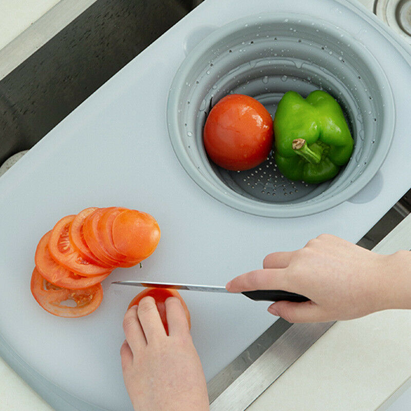  Multi-function Kitchen Sink Cutting Board Folding Drain Storage Basket