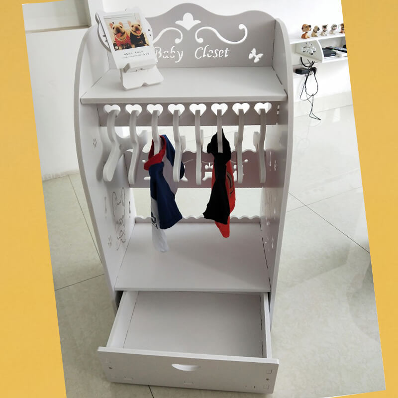 Pet Cat Dog Wardrobe Hanger Multi-layer Storage Clothes Display Cabinet