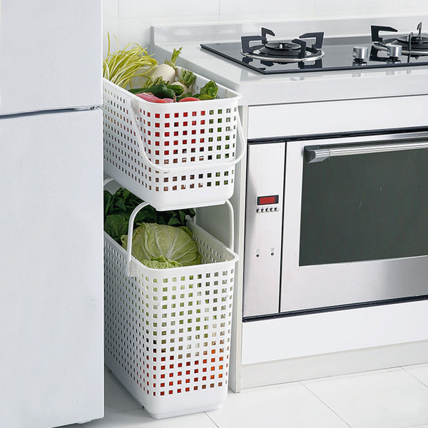 Multi-Purpose Slim Narrow Storage Organizer for Kitchen Bathroom Laundry Basket