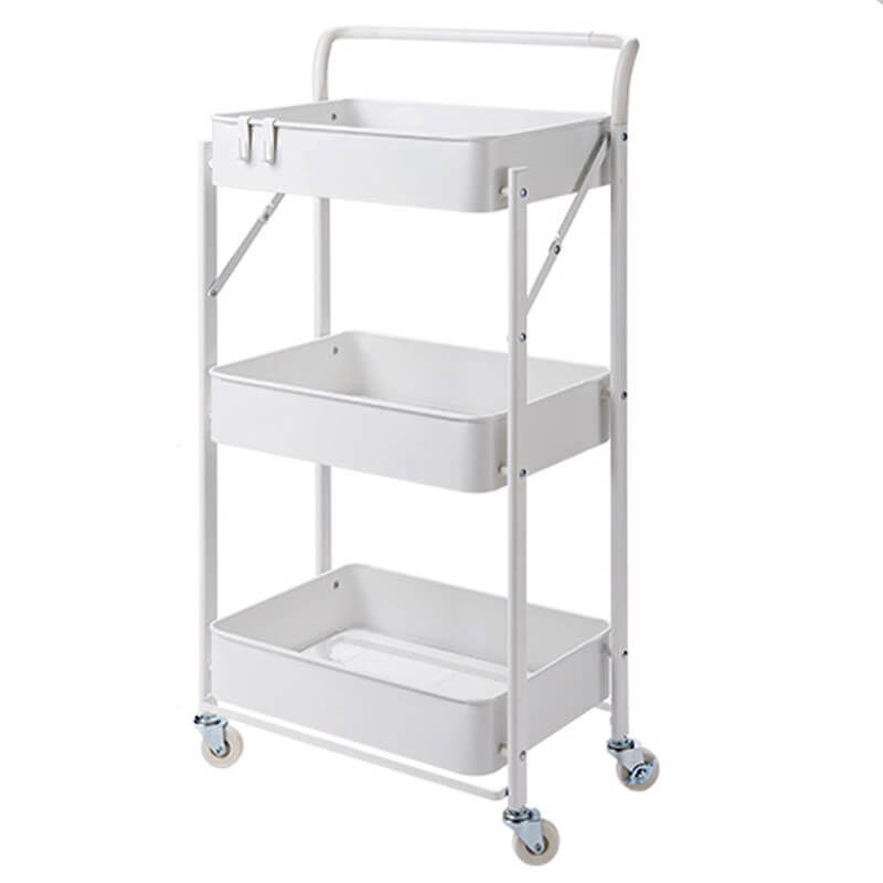 Three-layer Foldable Cart Wheels Multi-layer Storage Self-dining Kitchenware