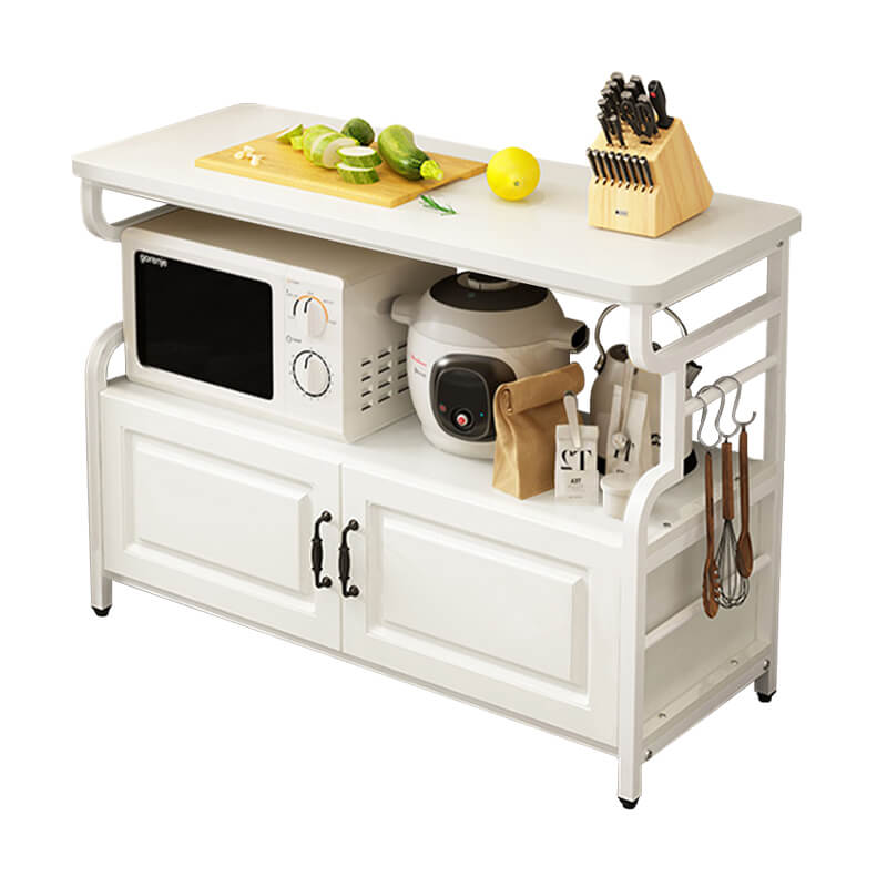 Kitchen Organizer Cabinet Door Cutting Table Microwave Oven Storage Shelf