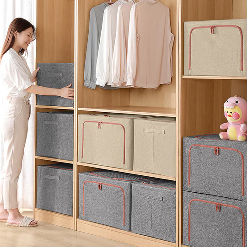 Foldable Storage Box Oxford Fabric Wardrobe Clothes Basket