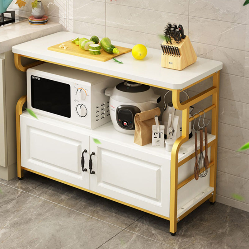 Kitchen Organizer Cabinet Door Cutting Table Microwave Oven Storage Shelf
