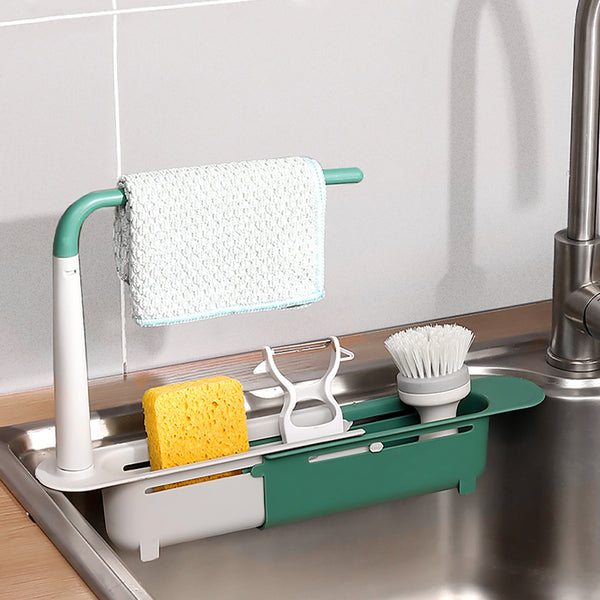 Retractable Kitchen Drain Rack Storage Water Filter Basket Sink Shelf