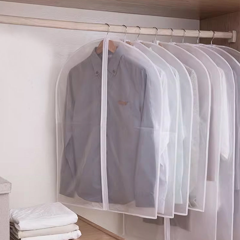 Clothes Dust Cover Hanging Coat Translucent Plastic Storage Set