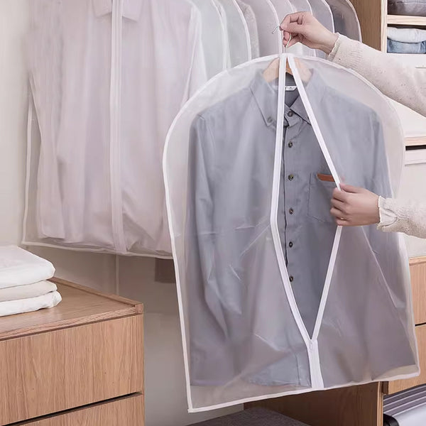 Clothes Dust Cover Hanging Coat Translucent Plastic Storage Set