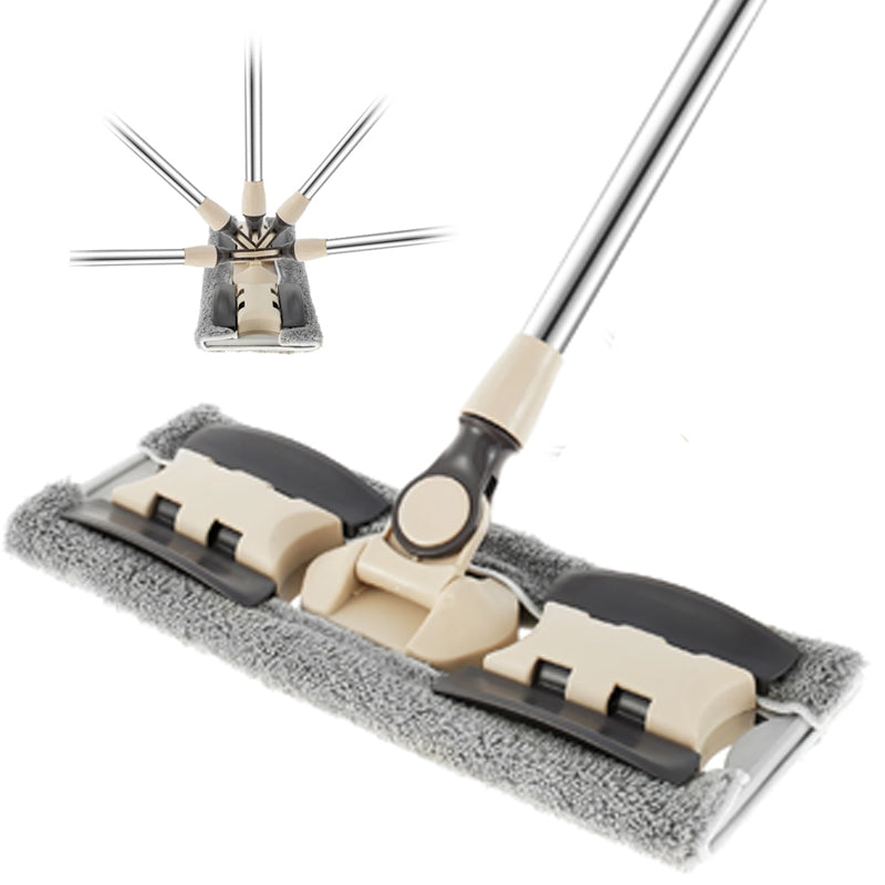 Flat Floor Dust Mop Dry Wet Dual Purpose Microfiber Telescopic Pole Handle