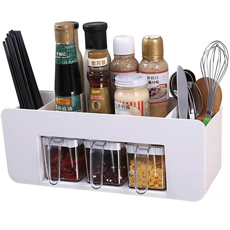 Household Kitchen Seasoning Box Rack  Free Punching Chopsticks Cage