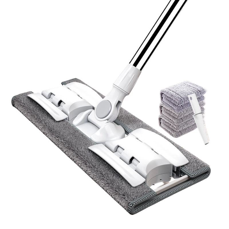 Flat Floor Dust Mop Dry Wet Dual Purpose Microfiber Telescopic Pole Handle