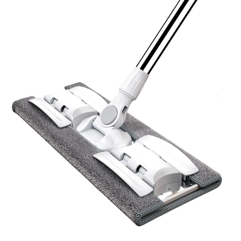 Flat Floor Dust Mop Dry Wet Dual Purpose Microfiber Telescopic Pole Handle