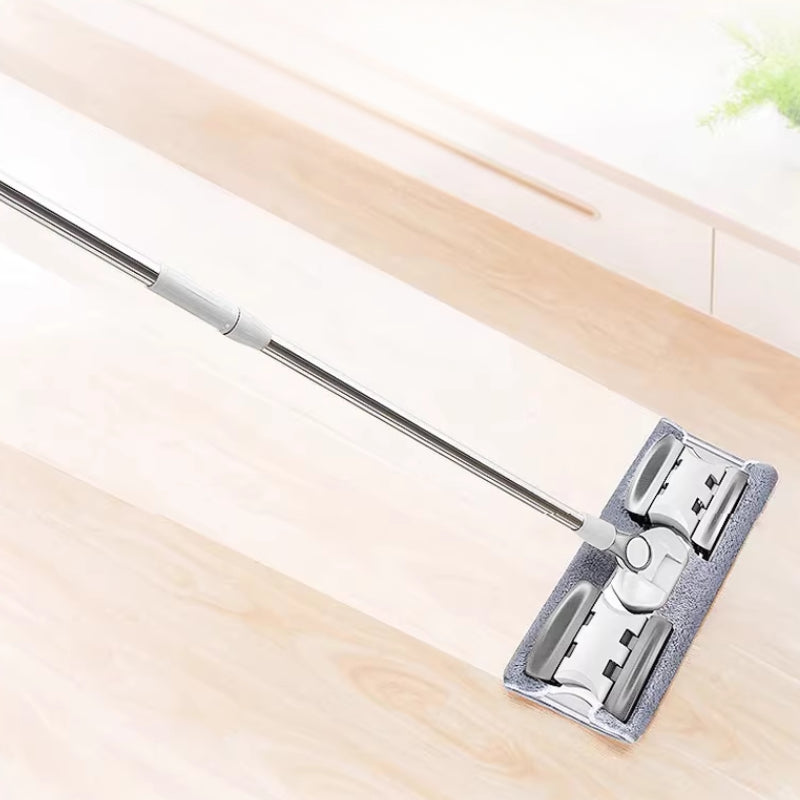 Flat Floor Dust Mop Dry Wet Dual Purpose Microfiber Telescopic Pole Handle