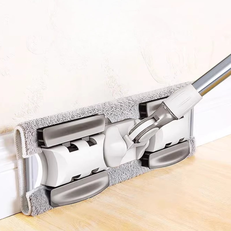 Flat Floor Dust Mop Dry Wet Dual Purpose Microfiber Telescopic Pole Handle