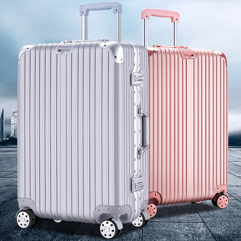 20-inch Aluminum Case Luggage Password Universal Wheels Travel Trolley Suitcase