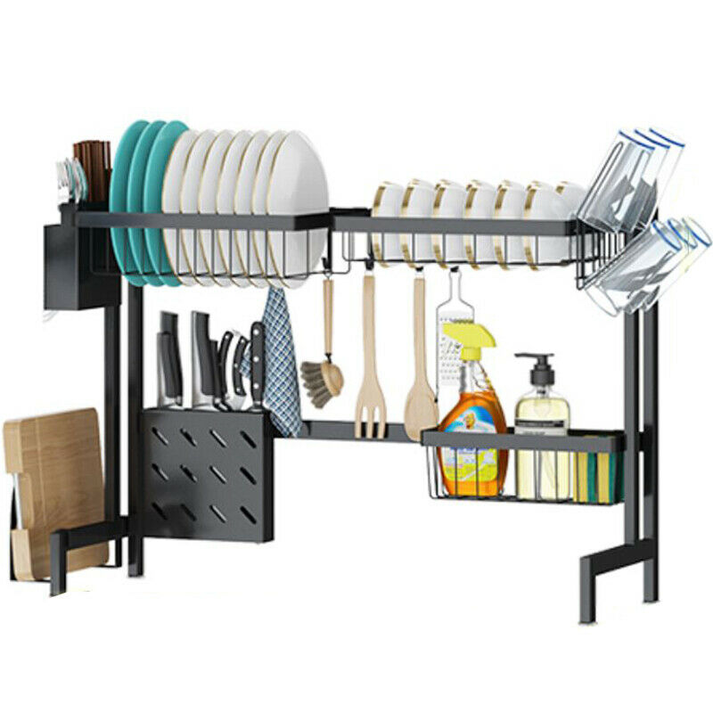 Stainless Steel Sink Kitchen Dish Drainer Foldable Drying Rack Roll-Up Rack
