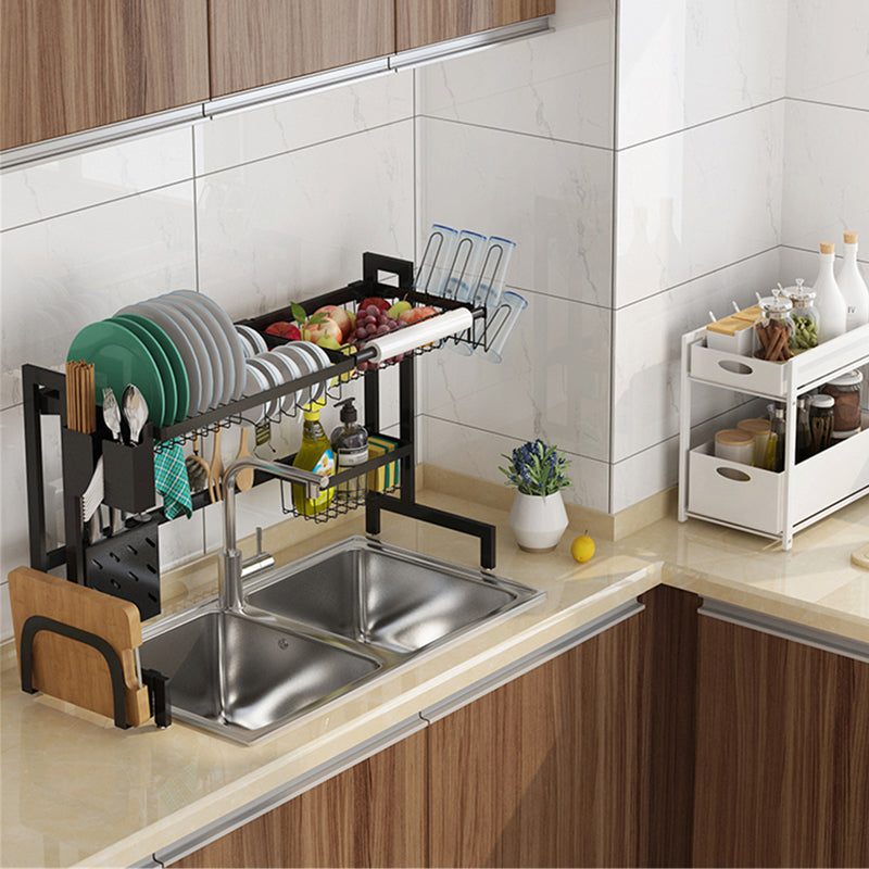 Stainless Steel Sink Kitchen Dish Drainer Foldable Drying Rack Roll-Up Rack