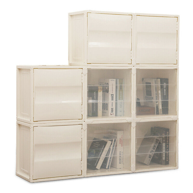 Cube Storage Cabinet Plastic Transparent Bookshelf Dustproof