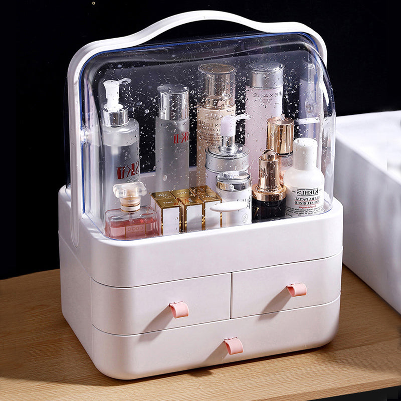 Cosmetic Dustproof  Waterproof Storage Makeup Box Transparent Desktop Drawer