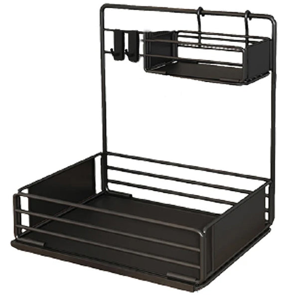 Kitchen Storage Sliding Rail Seasoning Rack Rust-proof Bathroom Organizer