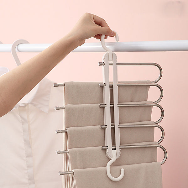 Multifunctional Pants Rack Multi-layer Wardrobe Retractable Folding Clip hanger