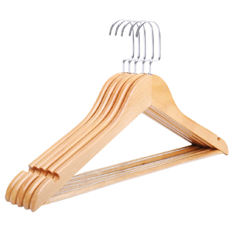 Seamless Wooden Clothes Hanger Retro Wood Household Drying