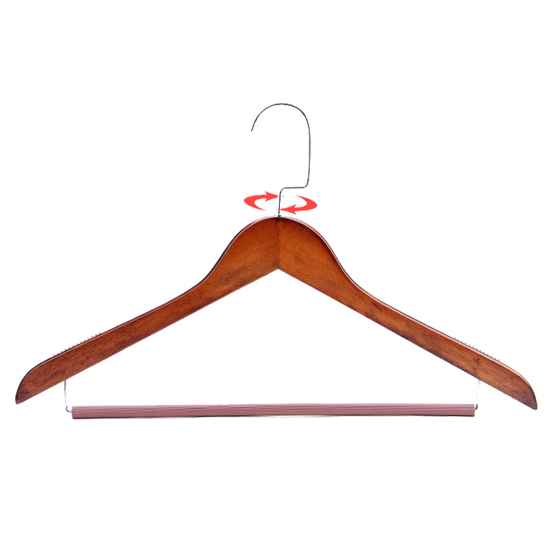 Seamless Wooden Clothes Hanger Retro Wood Household Drying