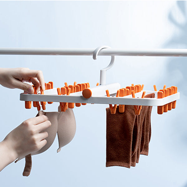 Multi-Clip Hanger Drying Socks Hanging Rack Children's Clothes Folding Storage