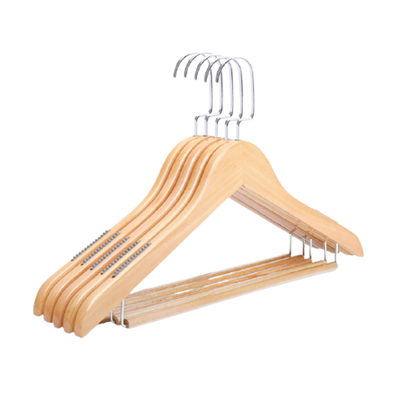 Seamless Wooden Clothes Hanger Retro Wood Household Drying