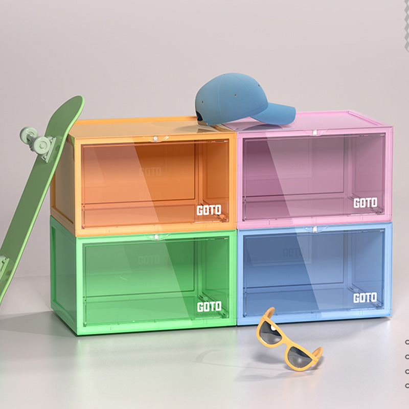Multicolor Transparent Shoebox Side Opening Storage Box