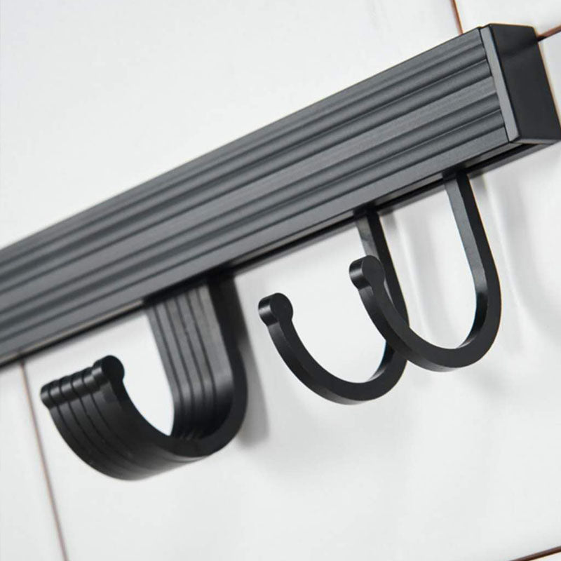 Kitchen Storage Rod Hanging Hook Wall Rack Space Aluminum
