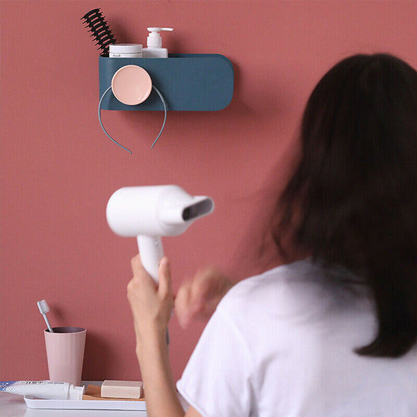 Wall Hanging Hair Dryer Bathroom Shelf Free Punch Bathroom Storage Rack