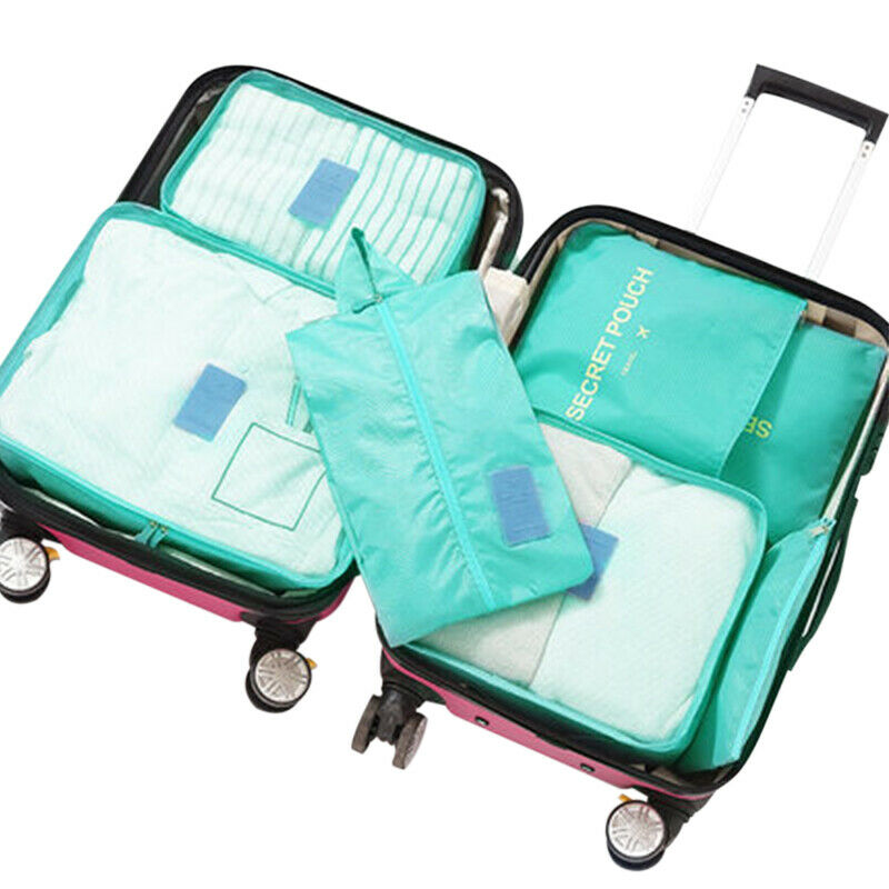 7pcs Travel Storage Bag Suitcase Clothes Underwear Portable Laundry Pouch Set
