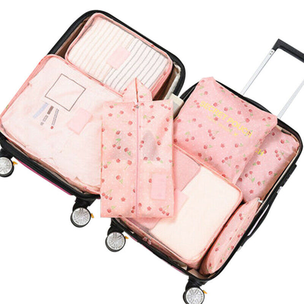 7pcs Travel Storage Bag Suitcase Clothes Underwear Portable Laundry Pouch Set