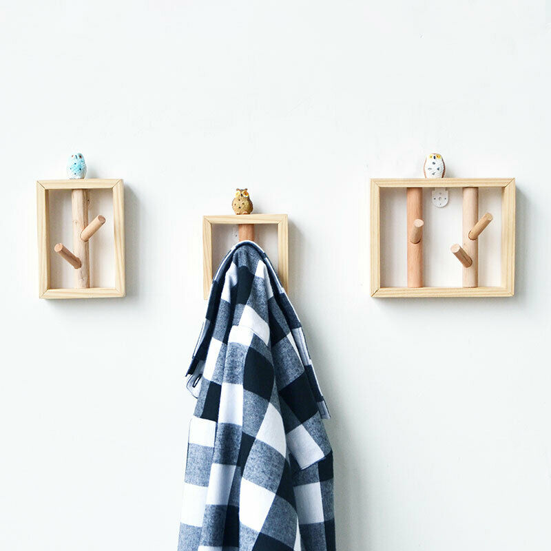 Nordic Solid Wood Porch Door Hanger Decorative Wall Hanging Creative Key Hook