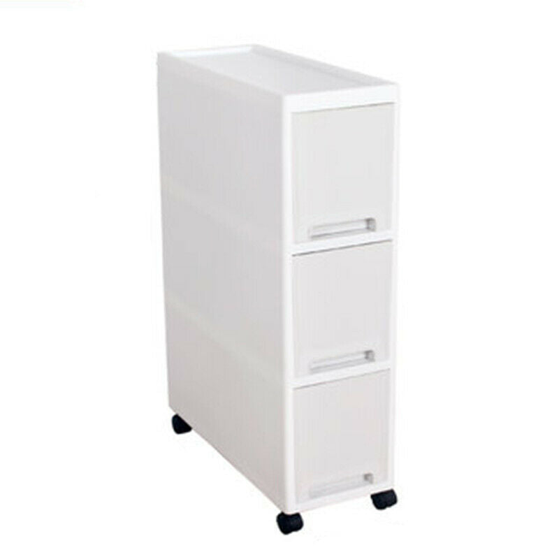 Kitchen Bathroom Wheeled Storage Box  Cabinet Drawer Type Ultra-narrow Slot Rack