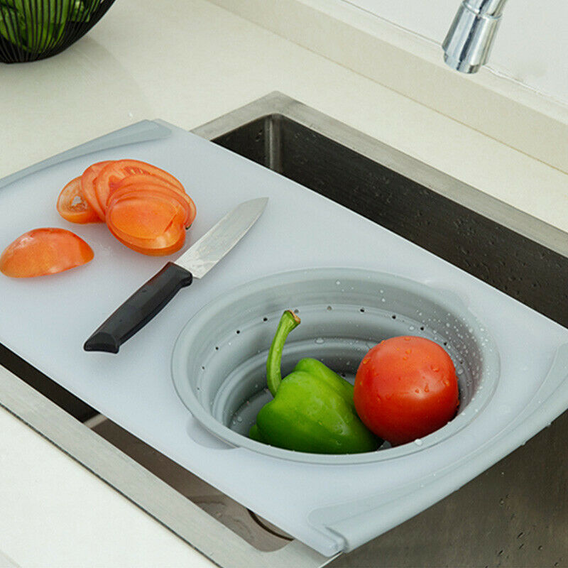  Multi-function Kitchen Sink Cutting Board Folding Drain Storage Basket