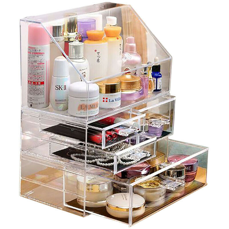 Transparent Acrylic Cosmetics Storage Box Lipstick Brush Skincare Rack Organizer