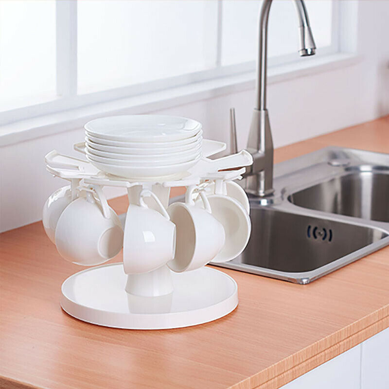 Rotating Cup Plate Rack Hanging Drain Storage Japanese Style – ottostorage
