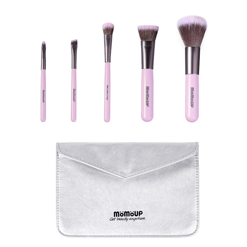 5pcs Portable Makeup Cosmetic Brush Foundation Female Bag Full Set