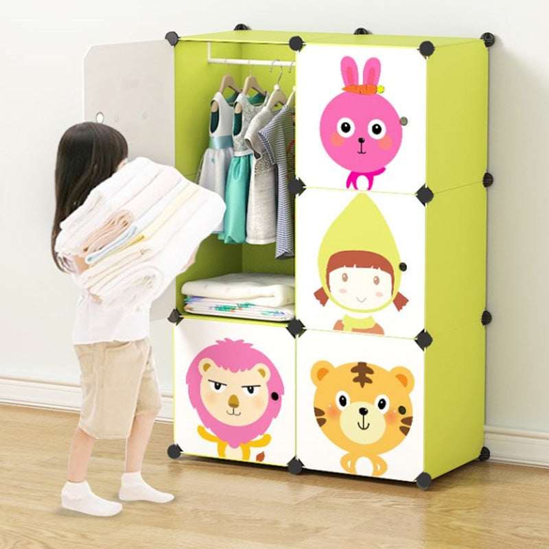 Children's Wardrobe Baby Plastic Shelf Assembly Baby Kid Clothes Storage Cabinet