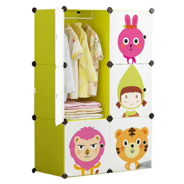 Children's Wardrobe Baby Plastic Shelf Assembly Baby Kid Clothes Storage Cabinet