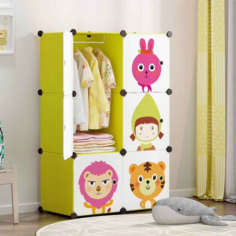 Children's Wardrobe Baby Plastic Shelf Assembly Baby Kid Clothes Storage Cabinet