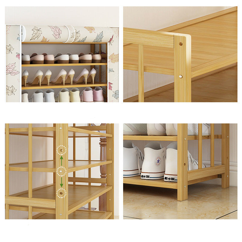 Multi-layer Maple Leaf Style Cloth Shoe Rack Shelf Shoe Cabinet Cover Storage