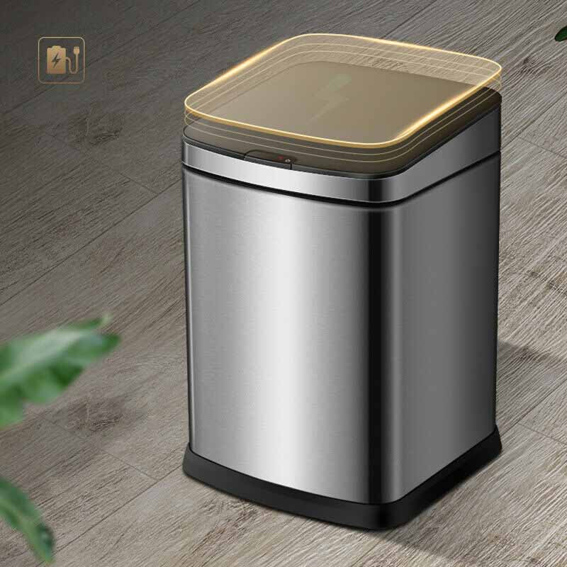 Automatic Trash Can Electric Smart Stainless Bin Toilet Kitchen Living Room