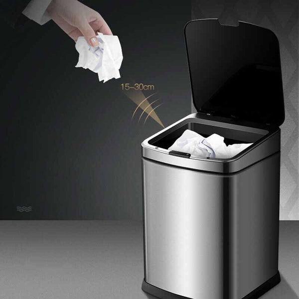 Automatic Trash Can Electric Smart Stainless Bin Toilet Kitchen Living Room
