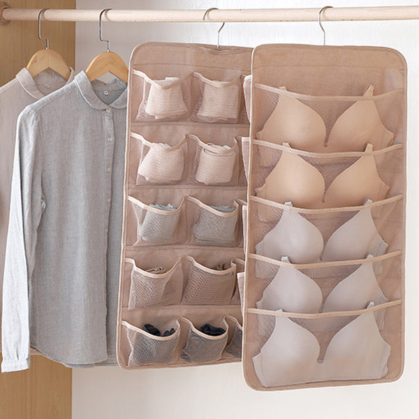 Underwear Hanging Bag Bra Storage Rack Multiple Grids Organizer Dustproof