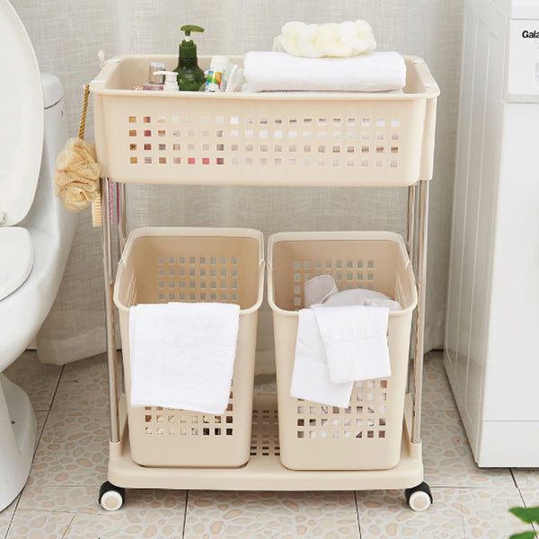 Bathroom Laundry Sorter Dirty Clothes Slim Basket Multi-layer Storage Rack